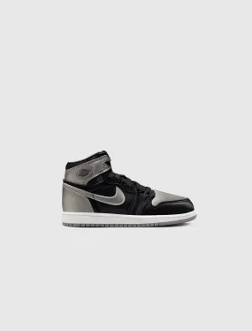 AIR JORDAN 1 RETRO HIGH "BLACK/ MEDIUM GREY/ WHITE" PS