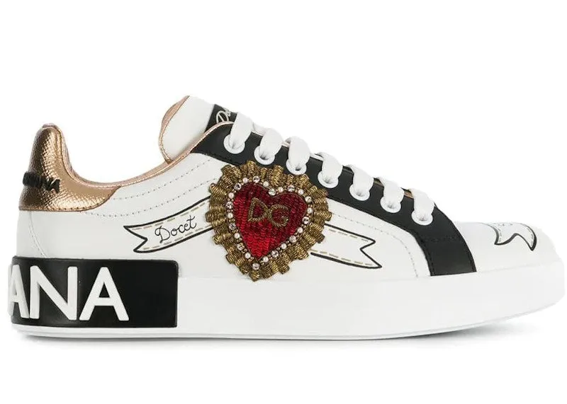 Dolce & Gabbana Portofino Embroidered White Heart (Women's)