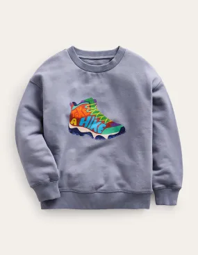 Garment Dye Logo Sweatshirt-Grey Hiking Boot