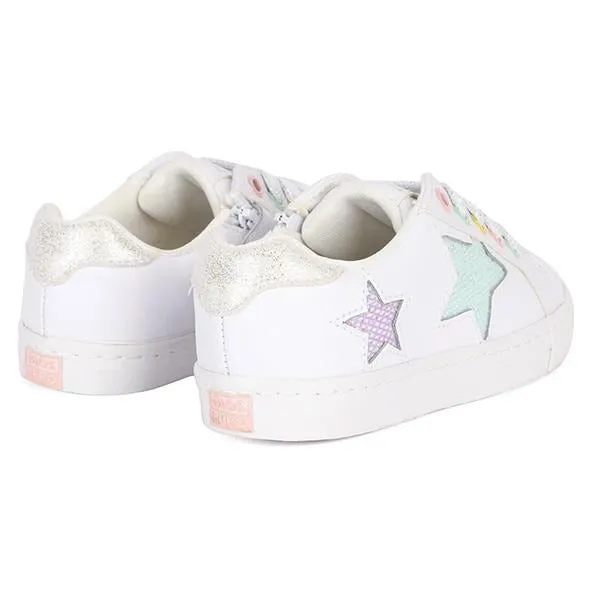 GIRLS WHITE STAR EMBROIDERED SNEAKERS