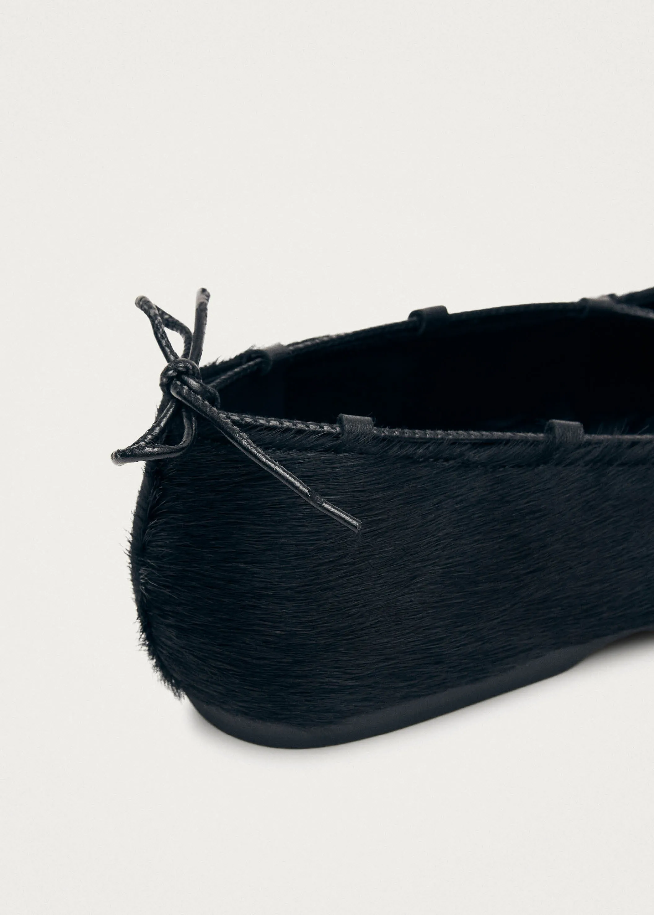 Hollis Soft Black Leather Ballet Flats