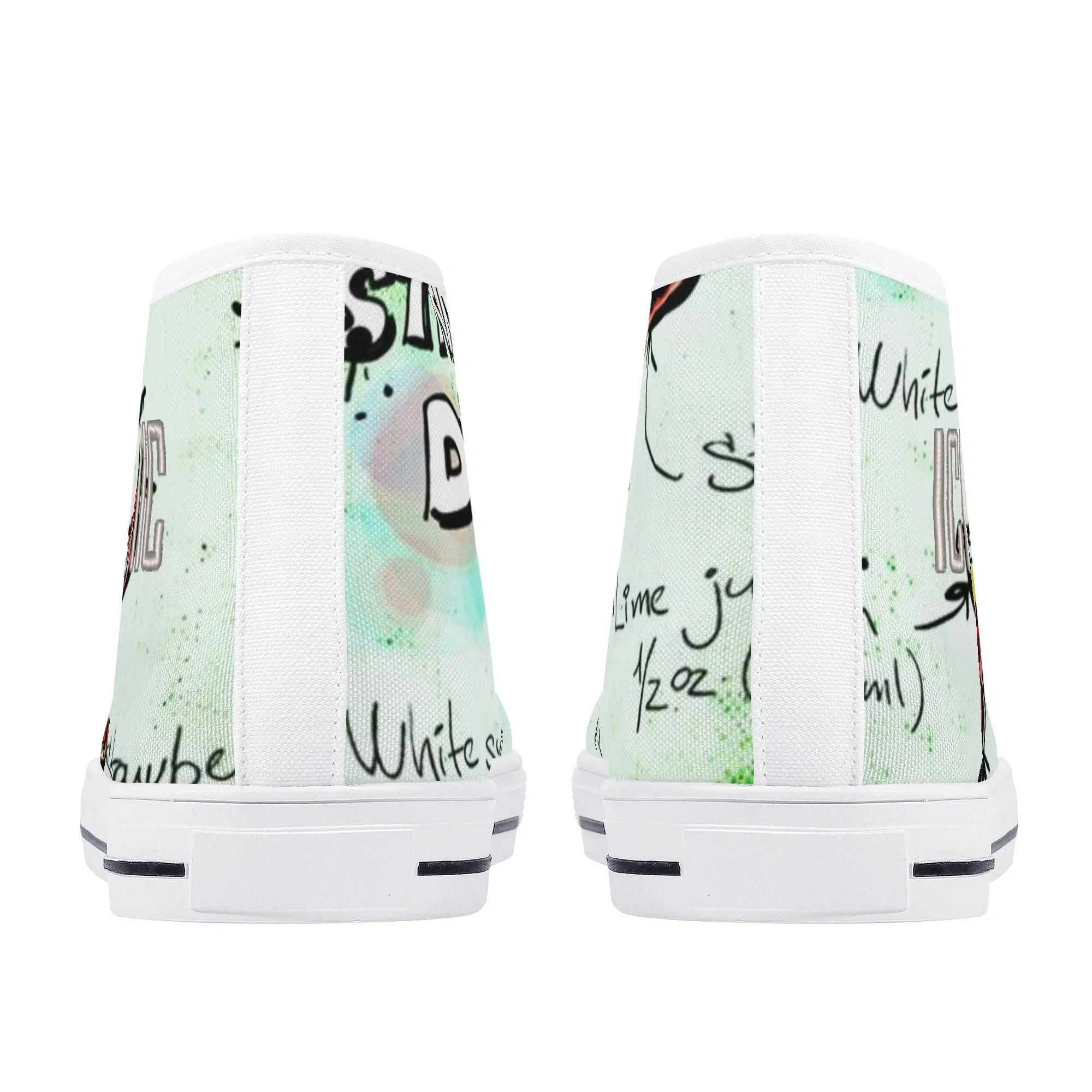 ICONIC Embroidered Men's Daiquiri High Top Printed Canvas Shoes