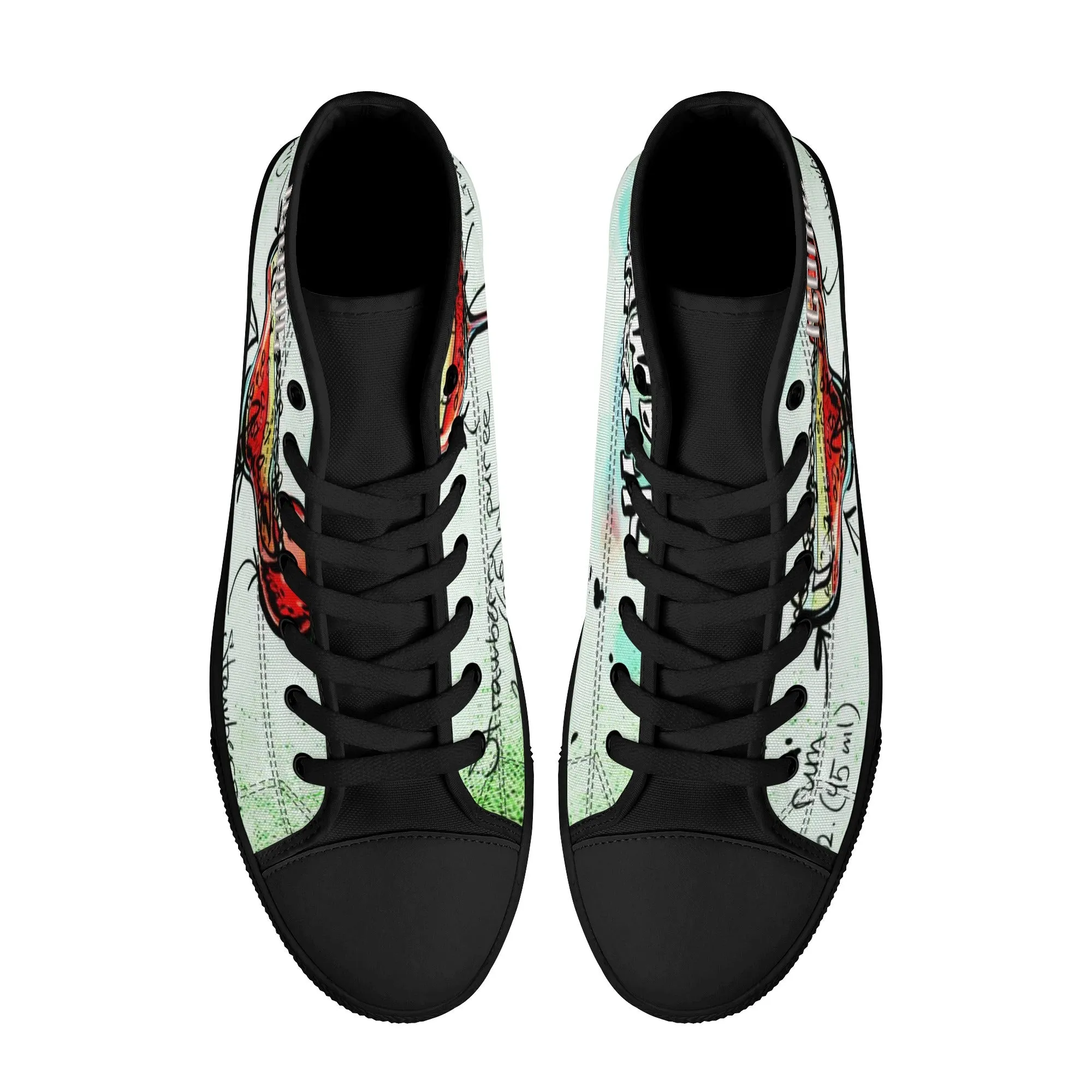 ICONIC Embroidered Men's Daiquiri High Top Printed Canvas Shoes