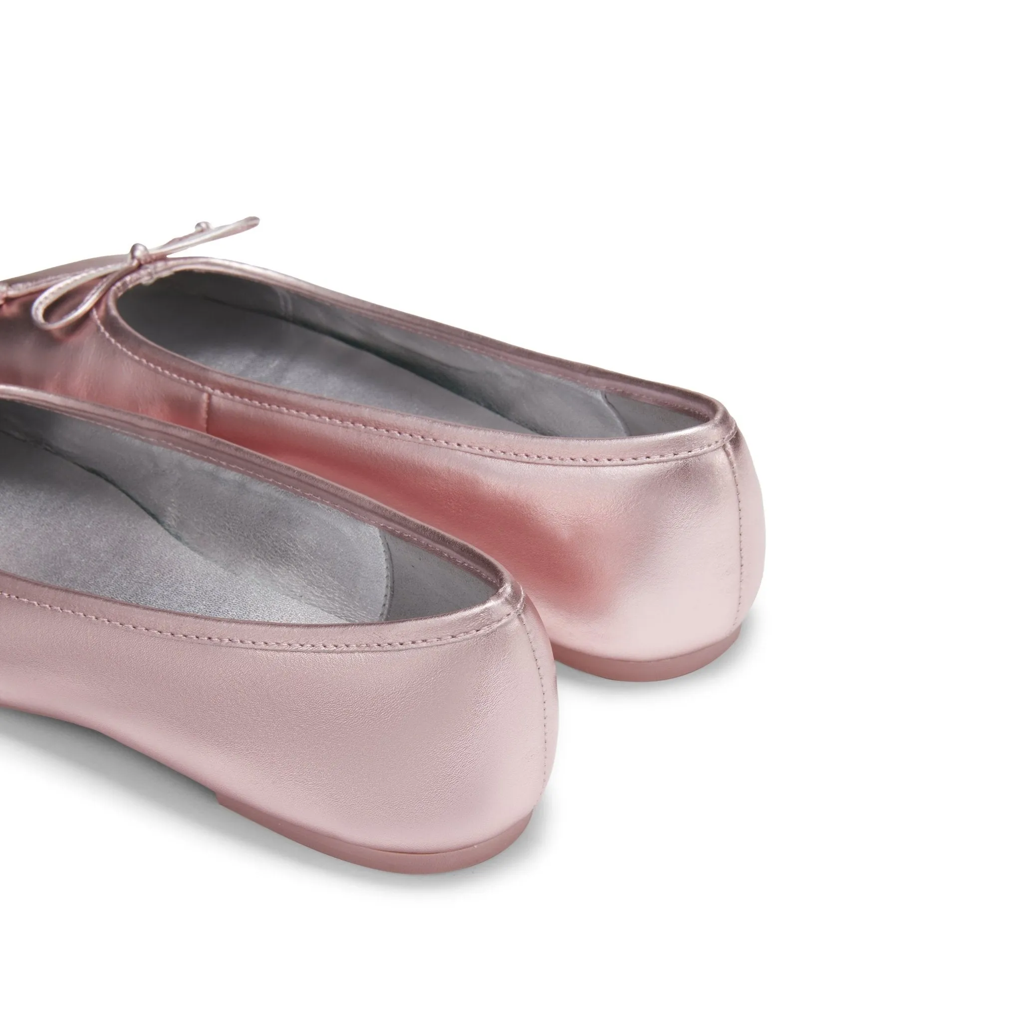 Pink Square Toe Bow Ballet Shoes