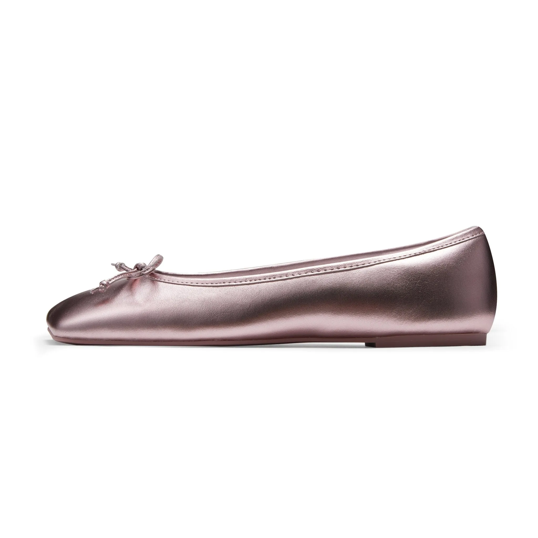 Pink Square Toe Bow Ballet Shoes