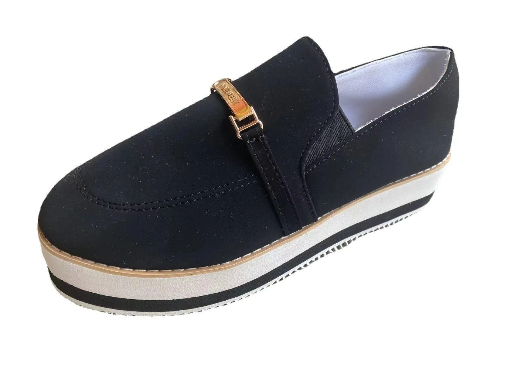 Women's PU Leather Slip-On Platform Loafers